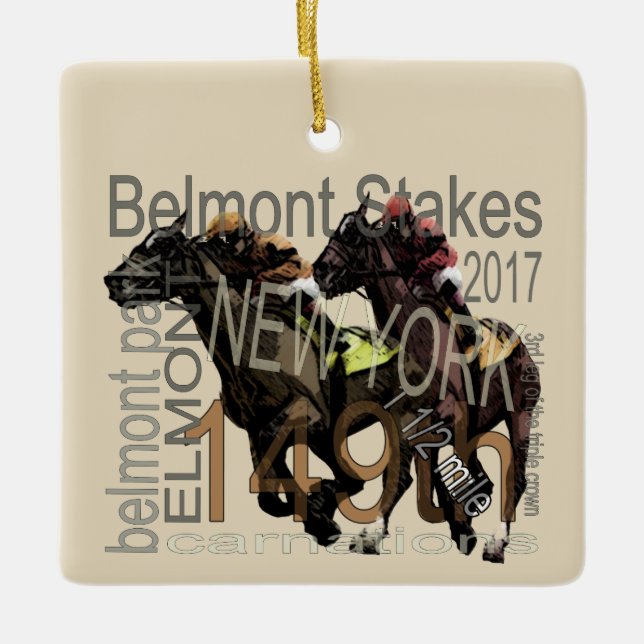 149th Belmont Stakes Thoroughbred Horse Racing Ceramic Ornament (Front)