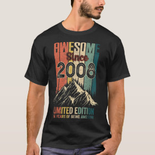 14 Birthday Gifts Awesome Since 2008 Limited Editi T-Shirt