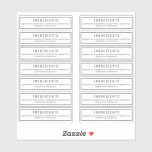 14 Clear Ingredient Labels 2.9 X 1.15 Inches