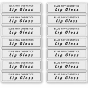 14 Clear Lip Gloss Labels 2.9 X .85 Inches