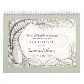 14 dessins originaux, calendrier 2018