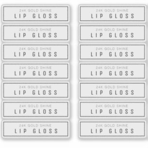 14 Étiquettes Gloss Lip Clair 2,9 X 0,85 Pouce