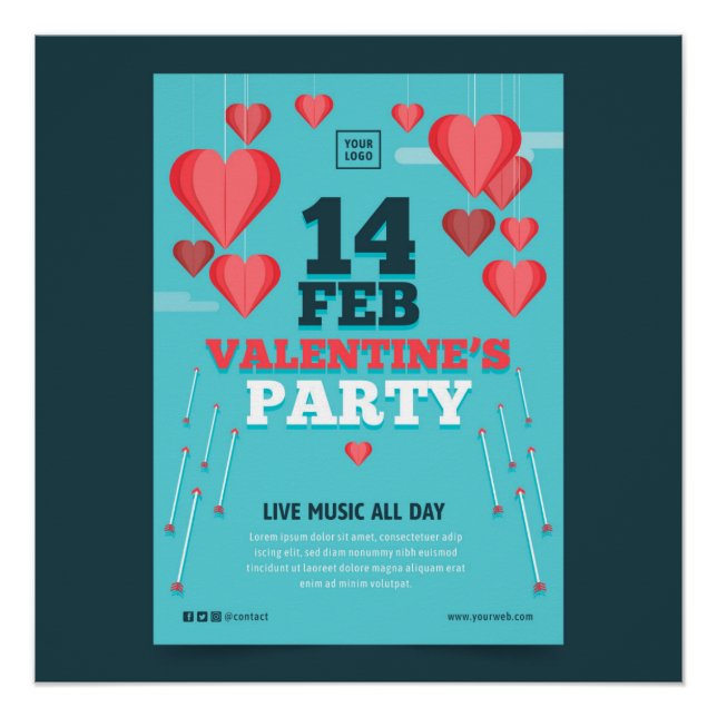 14 FEB Valentine's Party  Poster (Front)