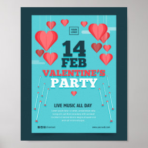 14 FEB Valentine's Party  Poster