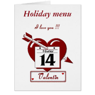 14 février : Menu pour Valentine -