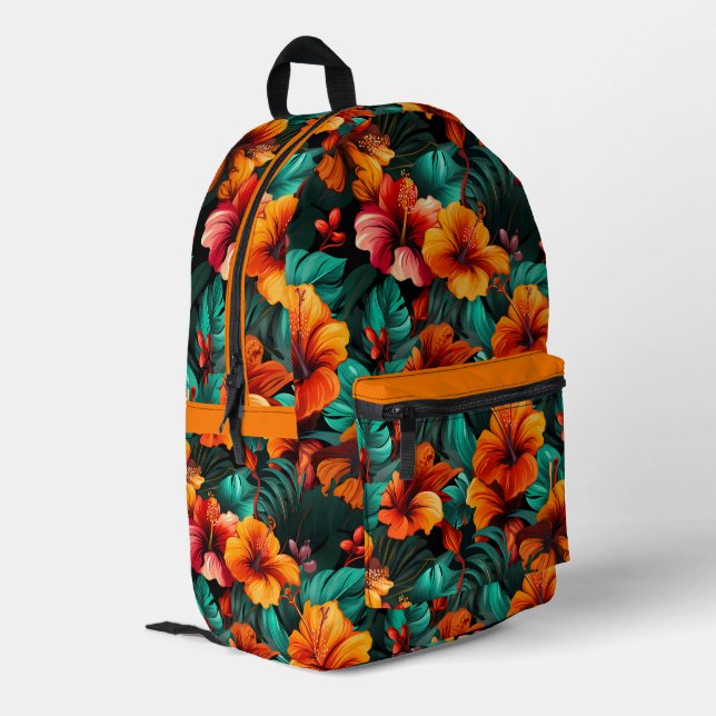 #14 Floral Pattern Printed Backpack (Back Corner Left)