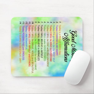14 Good Morning Affirmations Mouse Pad