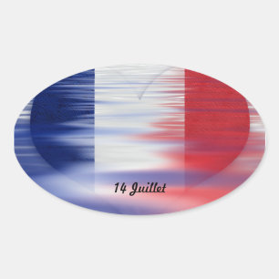14 Juillet Fête Nationale Oval Sticker