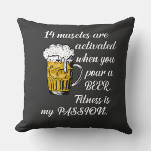 14 Muscles activated when you pour a Beer. Throw Pillow
