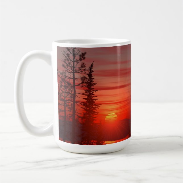 14 oz mug with "Rising Sun" image (Left)