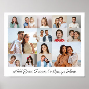 14 Photo Collage Add Your Own Greeting Poster