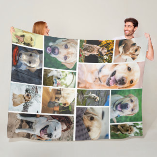 14 Photo Collage Custom Personalized Fleece Blanket
