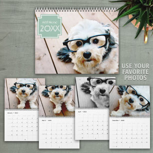14 Photo Full Coverage - Art Deco Name Mint Calendar