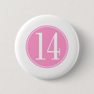 #14 Pink Circle 2 Inch Round Button