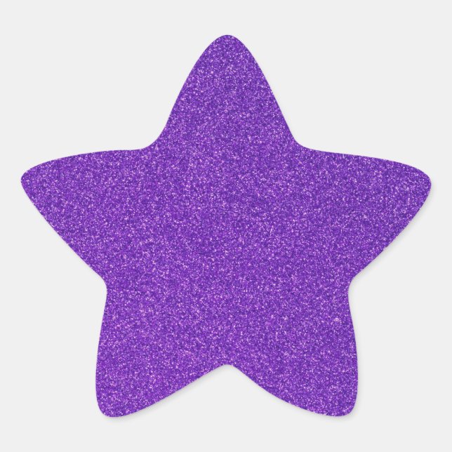 14 Purple Glitter Print Sparkles Star Sticker (Front)