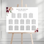 14 Table Autumn Romance Wedding Seating Chart<br><div class="desc">Elegant Wedding Seating Chart features watercolor flower bouquets of dahlias,  garden roses,  and peony in burgundy red,  maroon,  blush pink over fall leaves. For more advanced customization of this design,  please click the BLUE DESIGN TOOL BUTTON. Matching items are also available.</div>