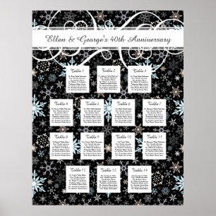 14 Tableau Mariage d'hiver Flocon de neige - Carte