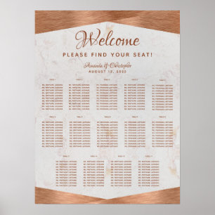 14 Tableau Mariage Sièges en cuivre Marbre Métal
