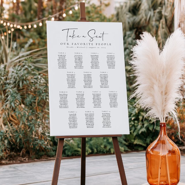 14 Tables Take a Seat Acrylic Seating Chart (Acrylic 14 Tables Take a Seat Seating Chart)
