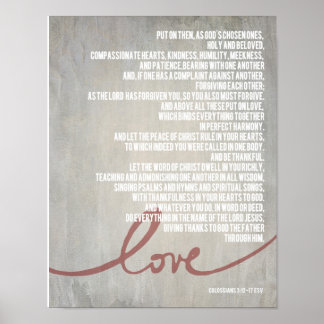 14" x 11" Colossians 3:12-17 Poster