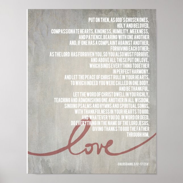 14" x 11" Colossians 3:12-17 Poster (Front)