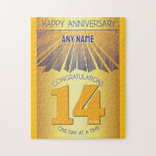 14 Year   AA 12 Step Anniversary Personalized Jigsaw Puzzle