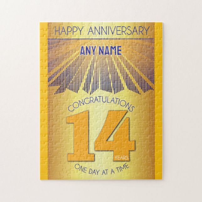 14 Year | AA 12 Step Anniversary Personalized Jigsaw Puzzle (Vertical)