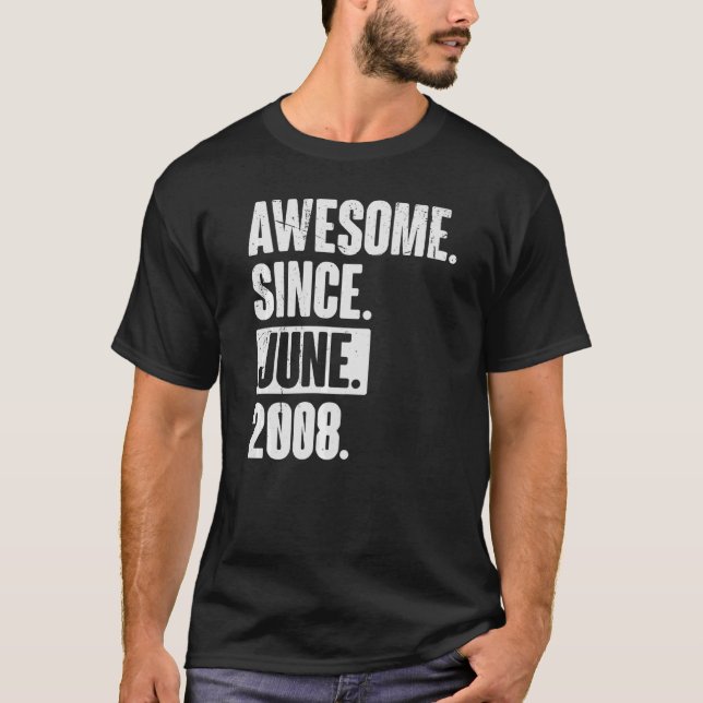 14 Year Old 14th Birthday   Awesome Since June 200 T-Shirt (Front)