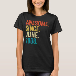 14 Year Old Awesome Since June 2008 14th Birthday T-Shirt