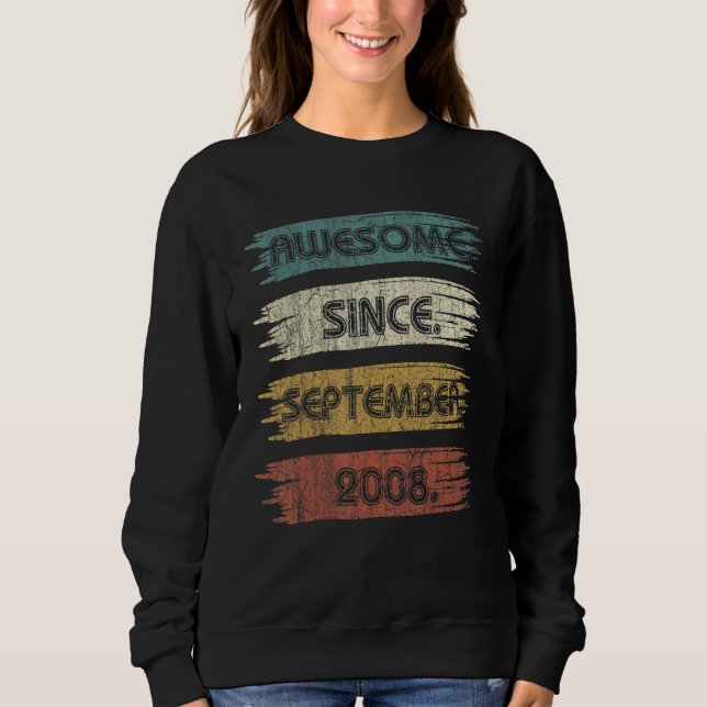 14 Year Old   Awesome Since September 2008 14th Bi Sweatshirt (Front)