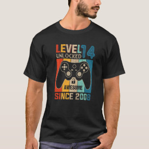 14 Year Old Boy Level 14 Unlocked Awesome 2008 Bir T-Shirt