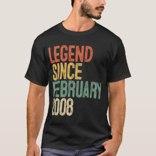 14 Year Old  Legend Since February 2008 14th Birth T-Shirt