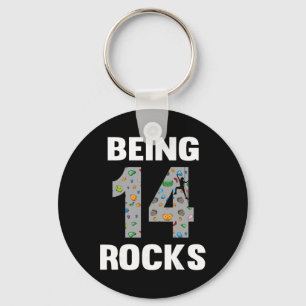 14 Year Old Rock Climber Birthday 14th Climber Bei Keychain