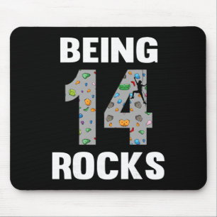 14 Year Old Rock Climber Birthday 14th Climber Bei Mouse Pad