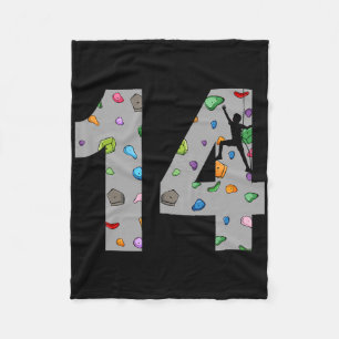 14 Year Old Rock Climbing 14th Birthday Adventure Fleece Blanket