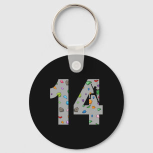 14 Year Old Rock Climbing 14th Birthday Adventure Keychain