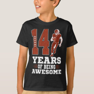14 Years Of Being Awesome Boy 14th Birthday Footba T-Shirt