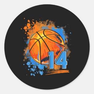 14 Years Old 14th Birthday Basball Classic Round Sticker