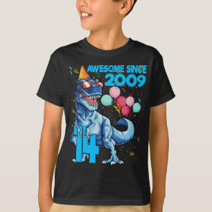 14 Years Old 14th Birthday Dinosaur Boy Party 2009 T-Shirt