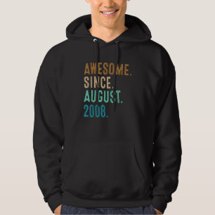 14 Years Old Awesome Since August 2008 14th Birth Hoodie