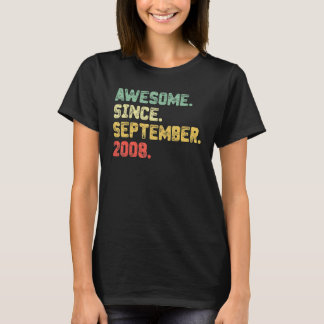 14 Years Old  Awesome Since September 2008 14th Bi T-Shirt