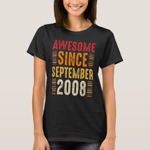 14 Years Old Awesome Since September 2008 14th Bir T-Shirt