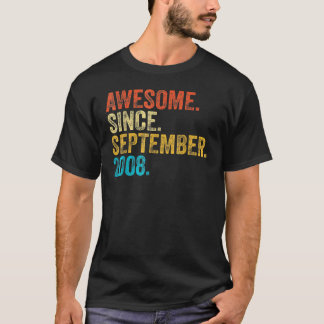 14 Years Old Awesome Since September 2008 14th Bir T-Shirt