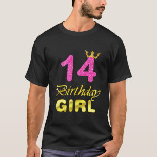 14 Years Old Birthday Girl Shirt 14Th Birthday Pin