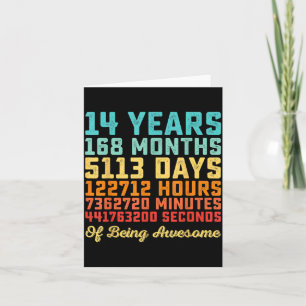 14 Years Old Birthday Quote Funny 14th B-Day Math Card
