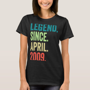 14 Years Old Legend Since April 2009 14th Birthday T-Shirt