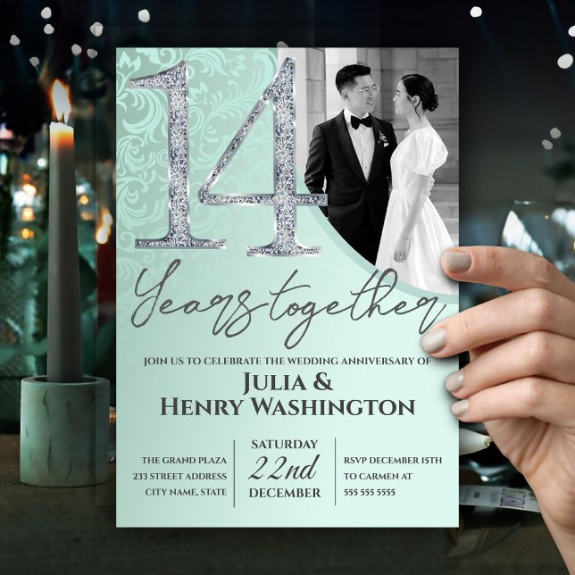 14 Years Together Wedding Anniversary  Invitation (Creator Uploaded)