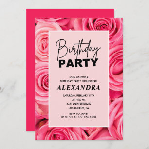 14E anniversaire invitations Roses de fête Floral