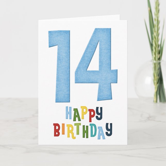 14e Joyeux Anniversaire Carte Design 2 (Devant)