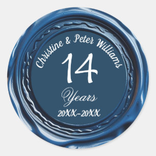 14e Sticker Mariage de cire bleue